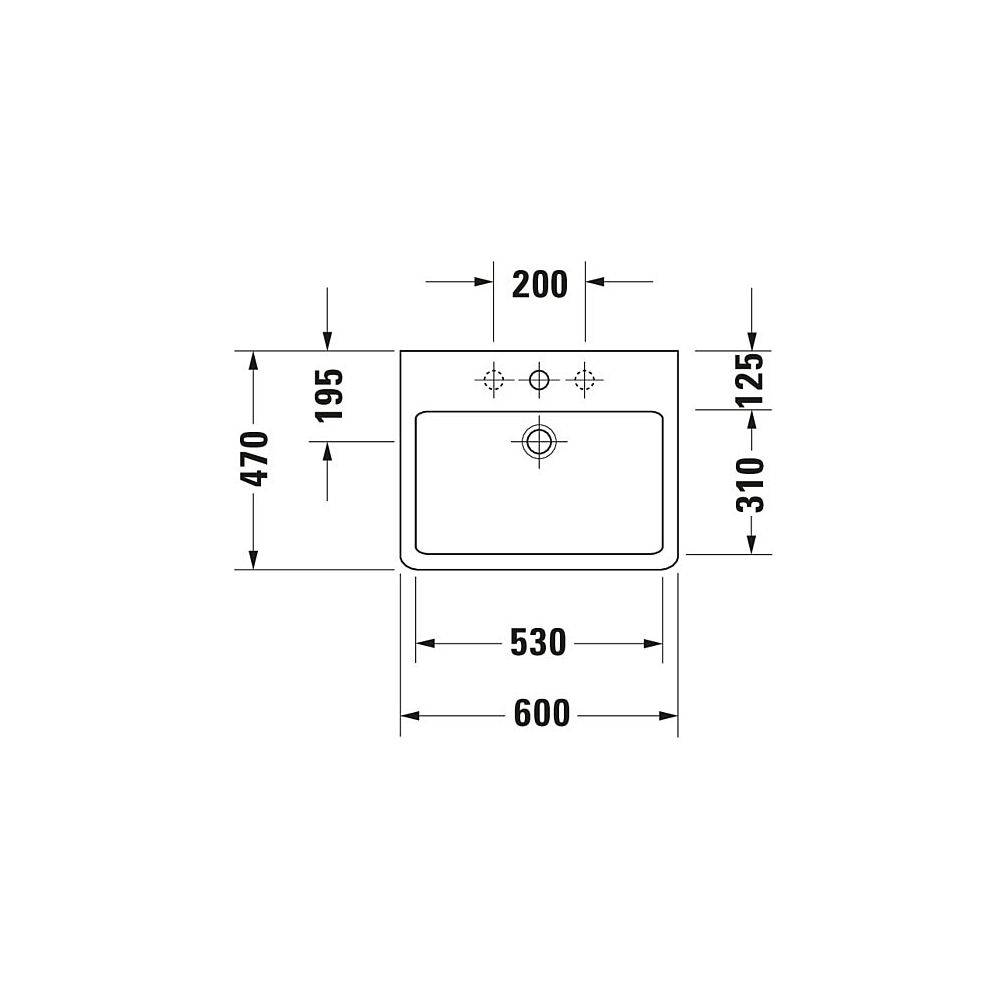 Duravit Vero Waschtisch 470x600x165mm mit HLB Aufsatz, Weiß Hochglanz, Rechteckig, ... DURAVIT-0454600027 4021534285837 (Abb. 5)