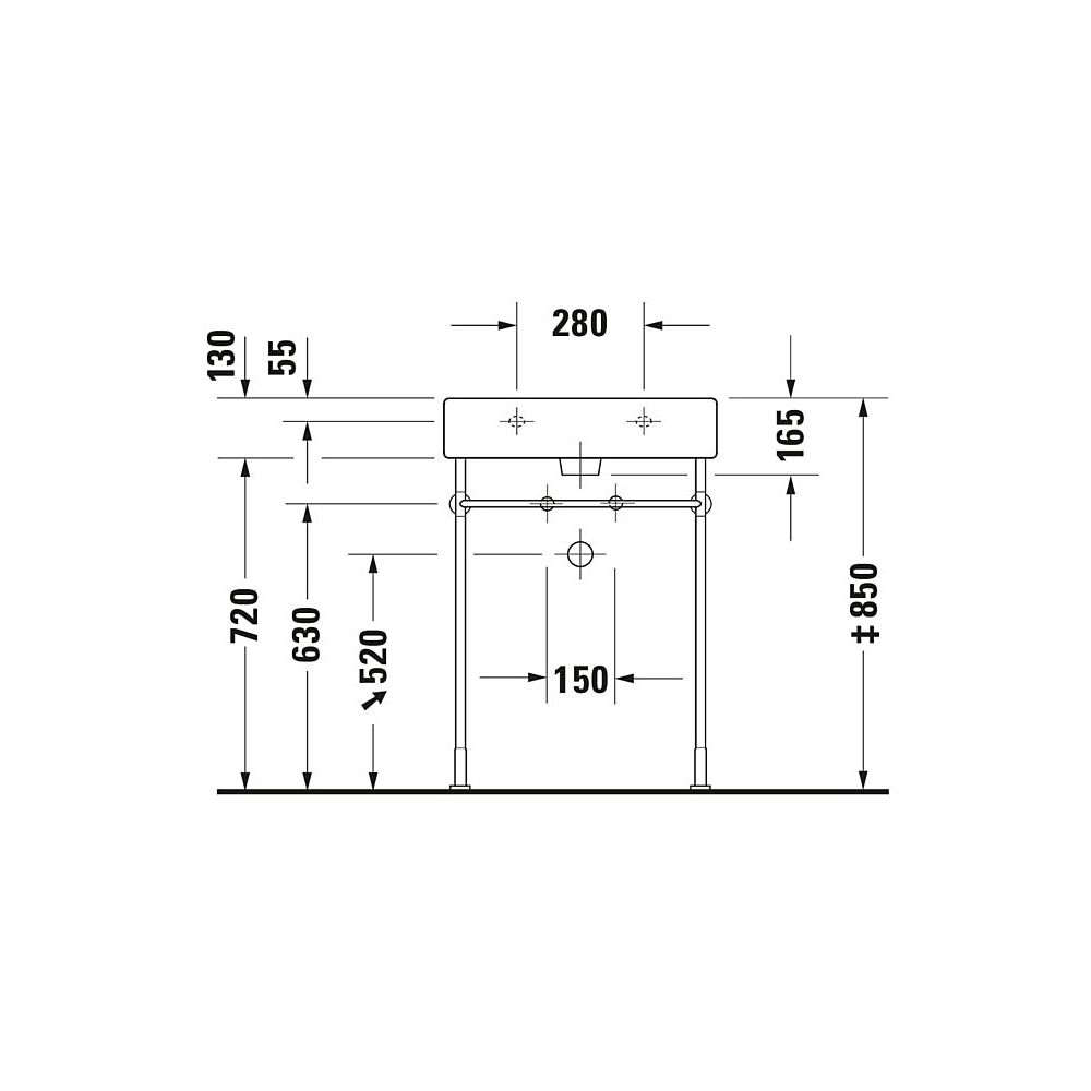 Duravit Vero Waschtisch 470x600x165mm mit HLB Aufsatz, Weiß Hochglanz, Rechteckig, ... DURAVIT-0454600027 4021534285837 (Abb. 7)