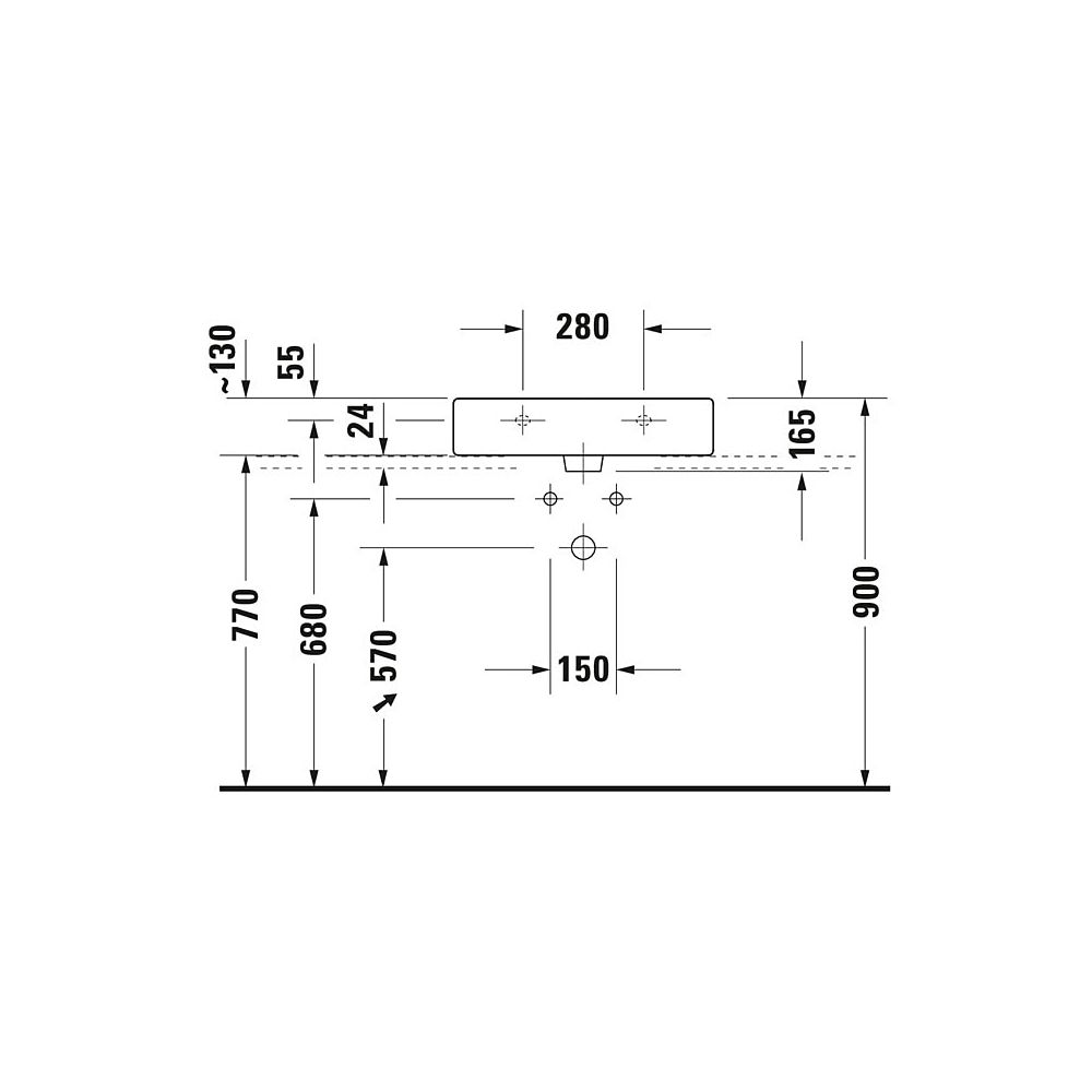 Duravit Vero Waschtisch 470x600x165mm mit HLB Aufsatz, Weiß Hochglanz, Rechteckig, ... DURAVIT-0454600027 4021534285837 (Abb. 8)