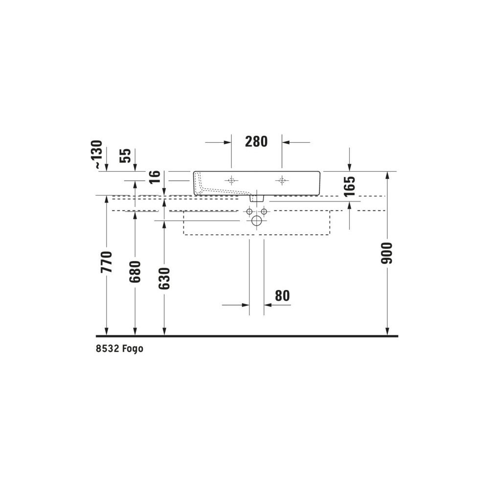 Duravit Vero Waschtisch 470x700x165mm wandhäng., Weiß Hochglanz, Rechteckig, 1 WP m... DURAVIT-0454700027 4021534693694 (Abb. 8)