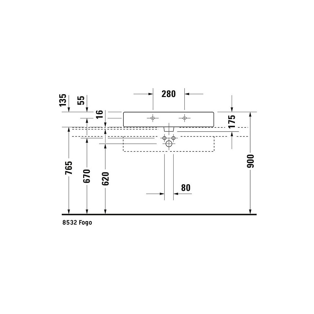 Duravit Vero Waschtisch 470x800x175mm wandhäng., Weiß Hochglanz, Rechteckig, 1 WP ... DURAVIT-0454800000 4021534269400 (Abb. 10)