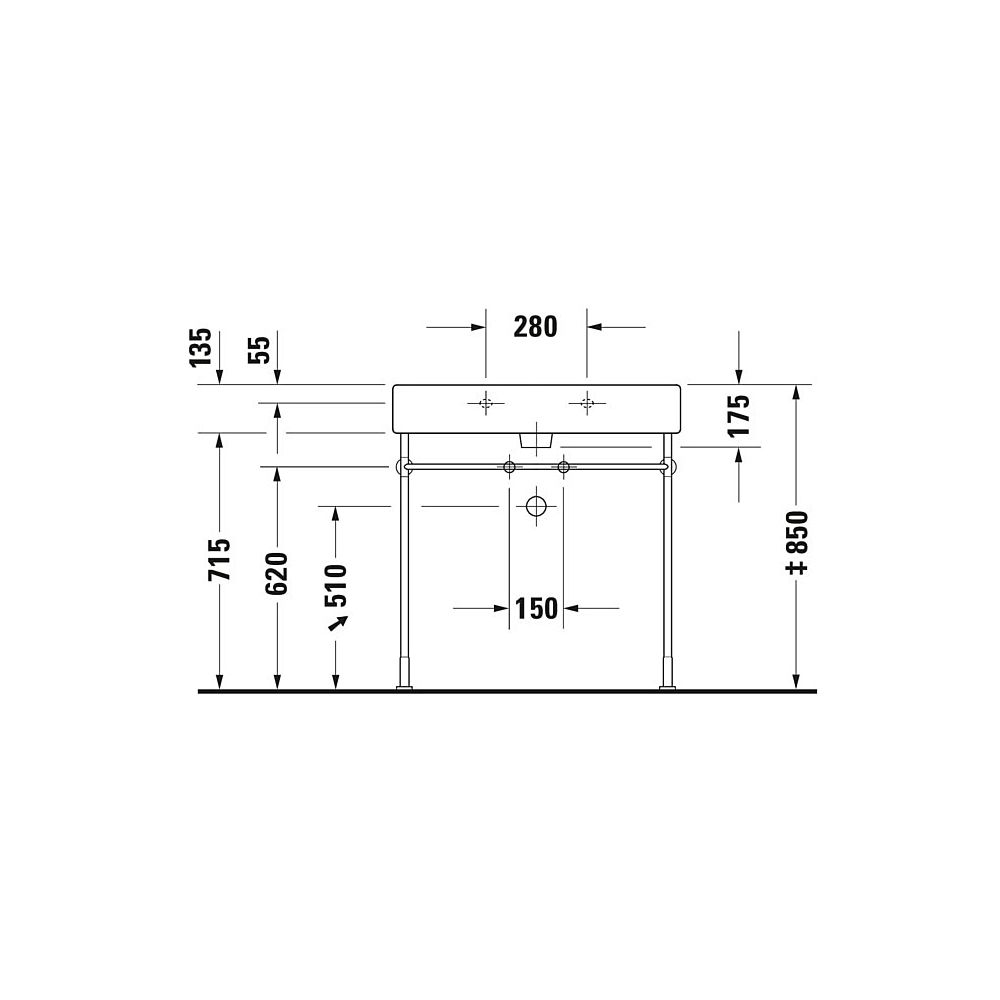 Duravit Vero Waschtisch 470x800x175mm wandhäng., Weiß Hochglanz, Rechteckig, 1 WP ... DURAVIT-0454800000 4021534269400 (Abb. 11)