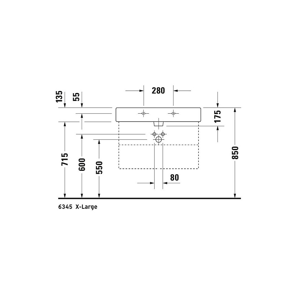 Duravit Vero Waschtisch 470x800x175mm wandhäng., Weiß Hochglanz, Rechteckig, 1 WP ... DURAVIT-0454800000 4021534269400 (Abb. 12)