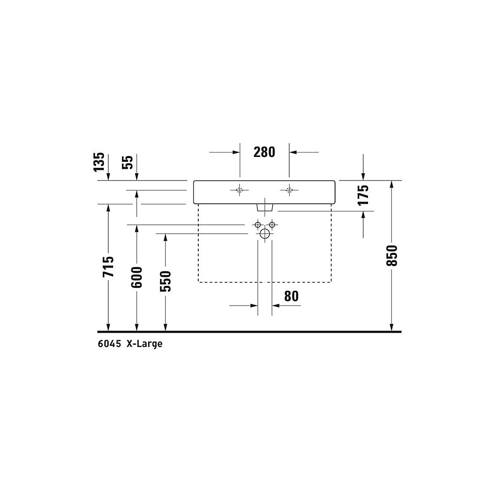 Duravit Vero Waschtisch 470x800x175mm wandhäng., Weiß Hochglanz, Rechteckig, 1 WP ... DURAVIT-0454800000 4021534269400 (Abb. 13)