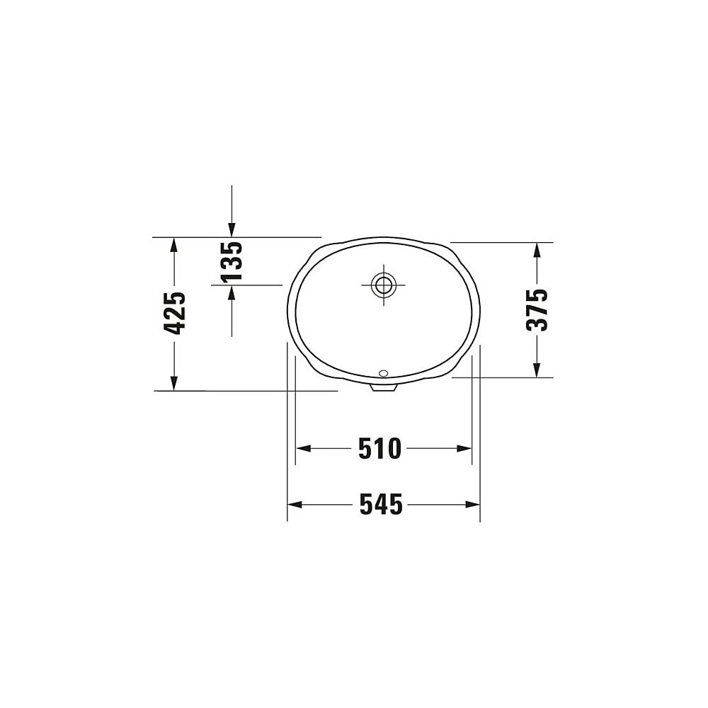 Duravit Design Classics Einbauwaschtisch 375x510x200mm, Weiß Hochglanz, ohne HLB, m... DURAVIT-0466510000 4021534086175 (Abb. 2)