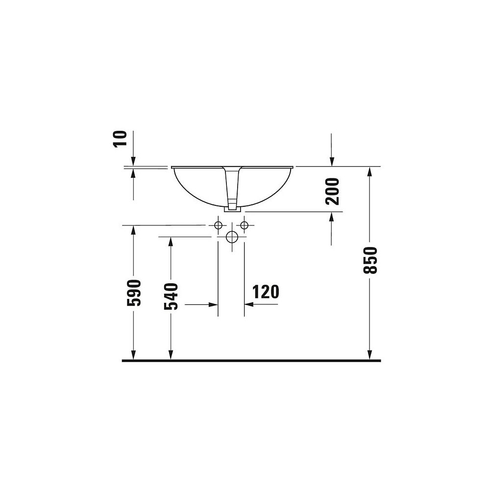 Duravit Design Classics Einbauwaschtisch 375x510x200mm, Weiß Hochglanz, ohne HLB, m... DURAVIT-0466510000 4021534086175 (Abb. 3)