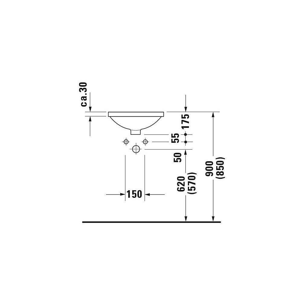 Duravit Architec Einbauwaschtisch 400x400x175mm, Weiß Hochglanz, ohne HLB, mit Über... DURAVIT-0468400000 4021534150401 (Abb. 7)