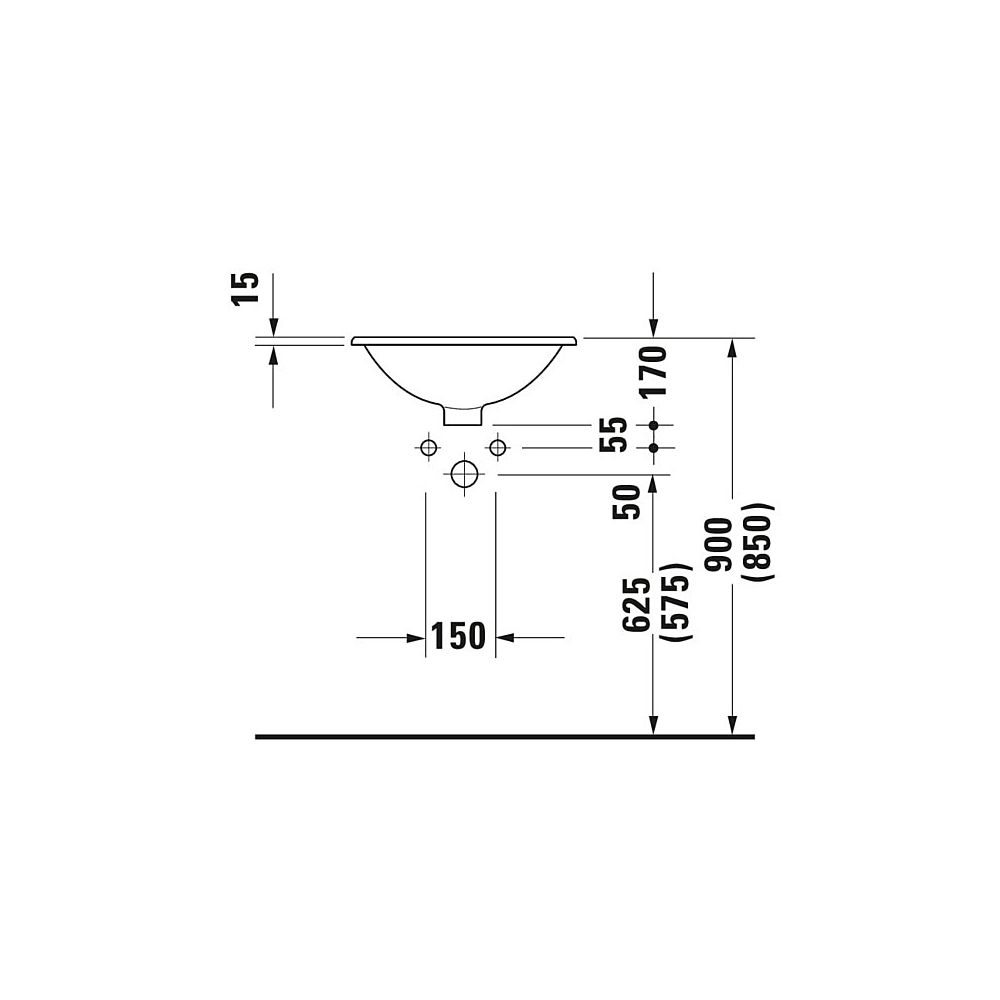 Duravit Architec Einbauwaschtisch 470x470x170mm, Weiß Hochglanz, ohne HLB, mit Über... DURAVIT-0468470000 4021534150418 (Abb. 3)