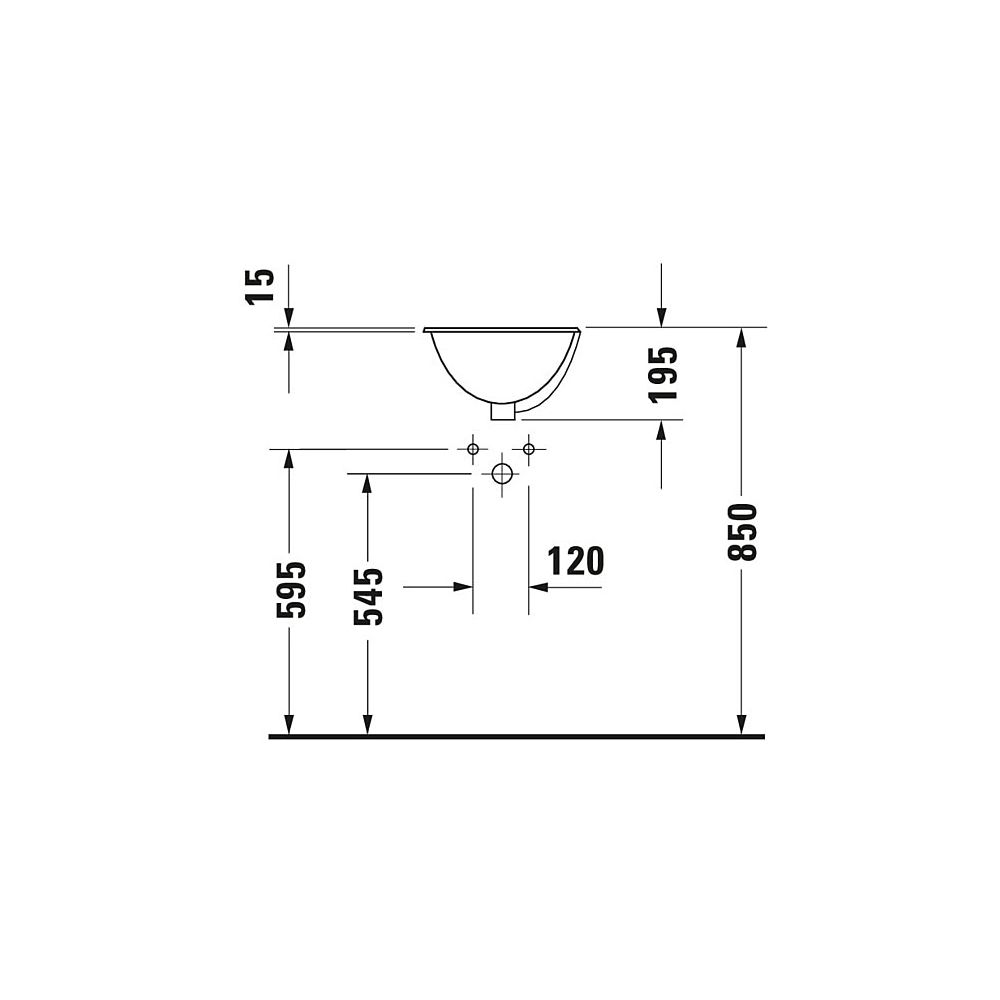 Duravit Architec Einbauwaschtisch 335x335x195mm, Weiß Hochglanz, ohne HLB, mit Über... DURAVIT-0473340031 4021534308307 (Abb. 3)