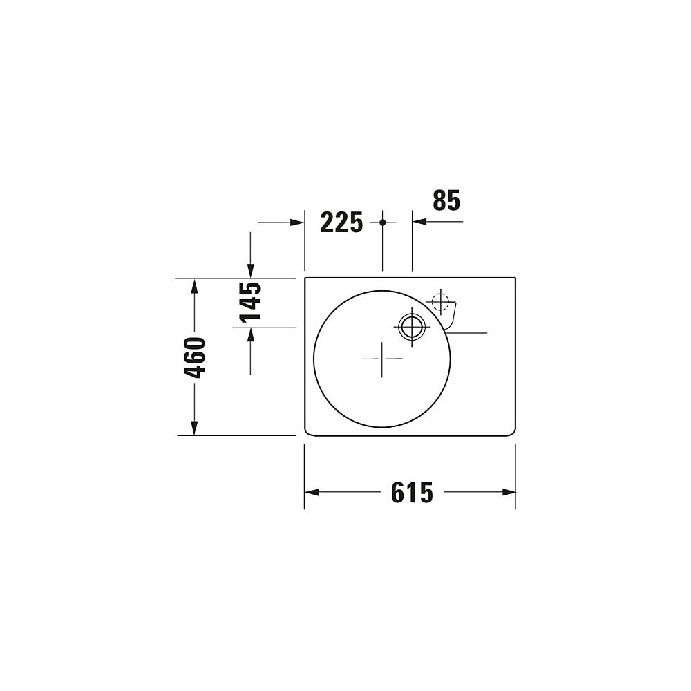 Duravit Design Classics Waschtisch 460x615x225mm wandhäng., L, Weiß Hochglanz, Rec... DURAVIT-0684600000 4021534096846 (Abb. 12)