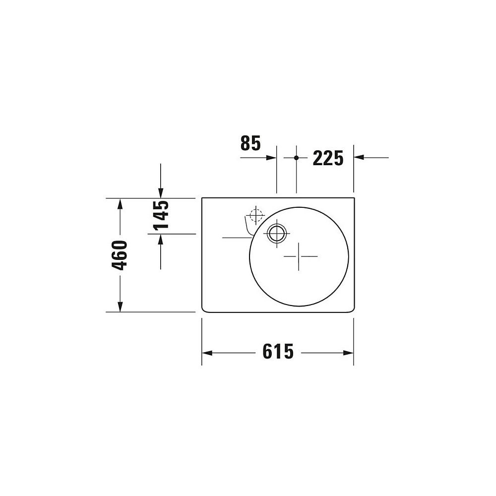 Duravit Design Classics Waschtisch 460x615x225mm wandhäng., R, Weiß Hochglanz, Rech... DURAVIT-0685600011 4021534217326 (Abb. 3)