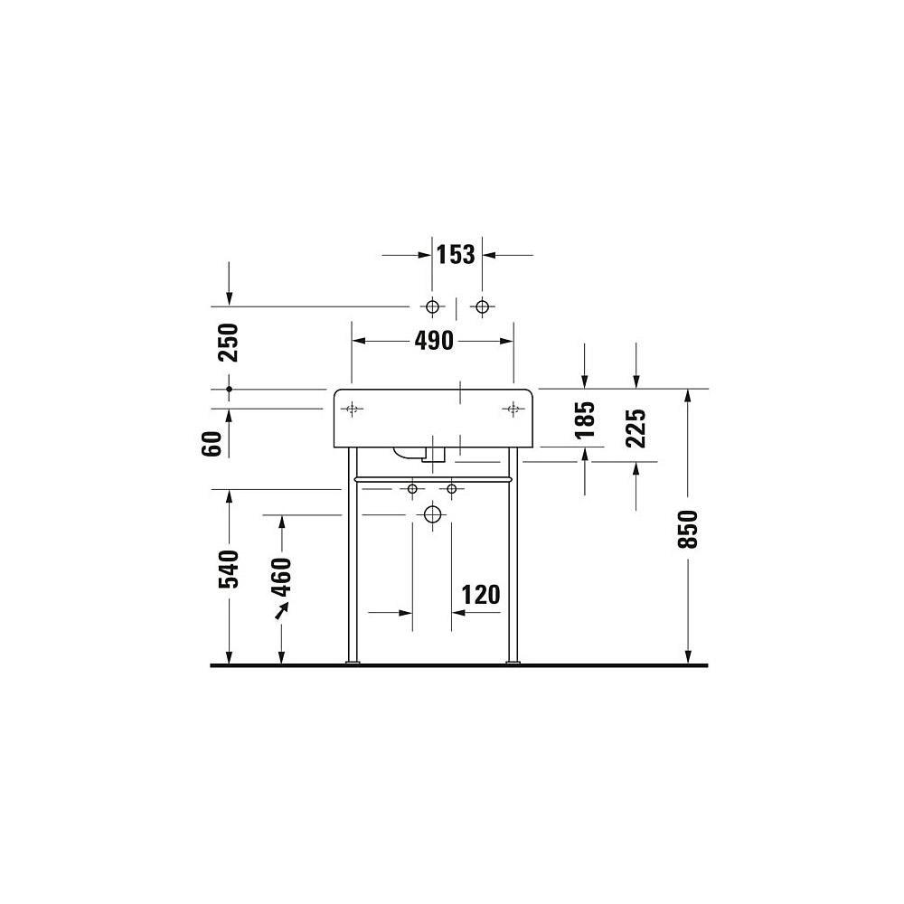 Duravit Design Classics Waschtisch 460x615x225mm wandhäng., R, Weiß Hochglanz, Rech... DURAVIT-0685600011 4021534217326 (Abb. 5)