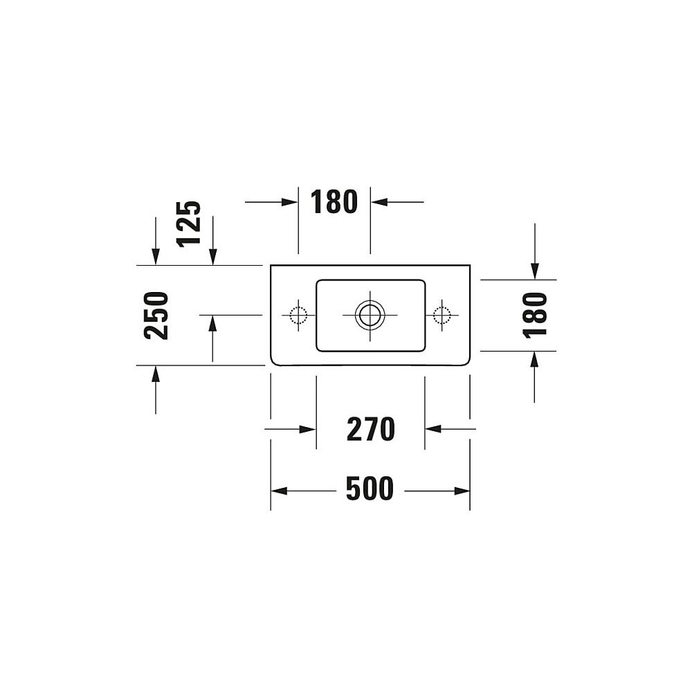 Duravit Vero Handwaschbecken 250x500x150mm, Weiß Hochglanz, Rechteckig, 1 Waschplat... DURAVIT-0703500000 4021534317354 (Abb. 2)