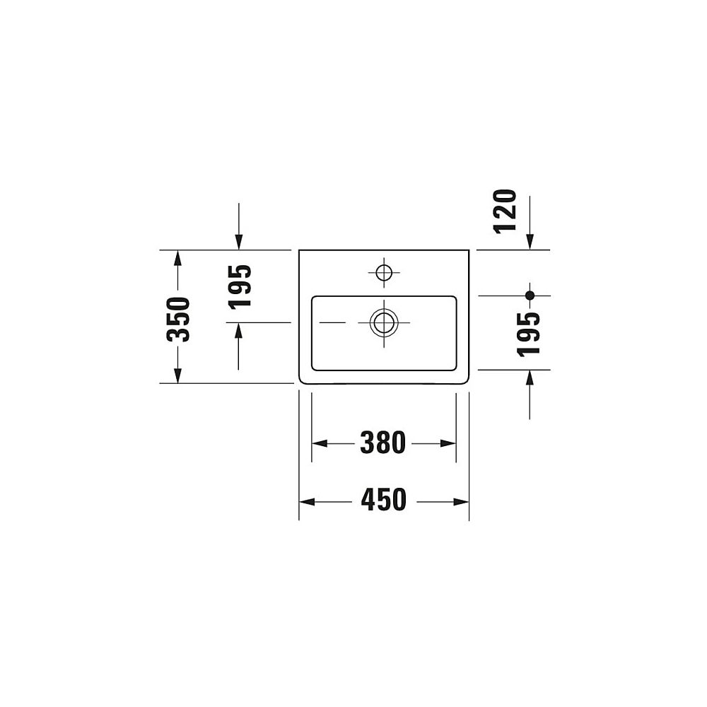 Duravit Vero Handwaschbecken 350x450x160mm, Weiß Hochglanz, Rechteckig,1 Waschplatz... DURAVIT-0704450000 4021534317392 (Abb. 8)