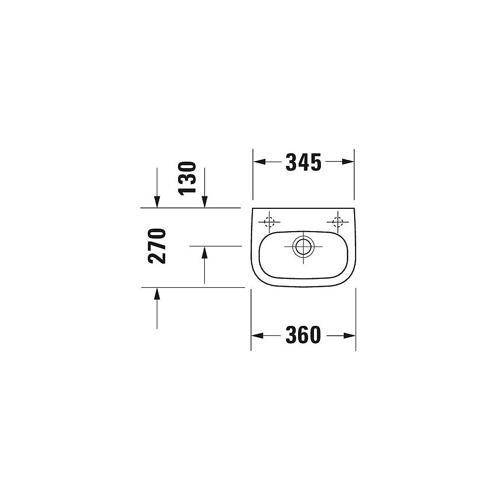 Duravit D-Code Handwaschbecken 270x360x130mm, Weiß Hochglanz, Rechteckig, 1 Waschpl... DURAVIT-0705360009 4021534687648 (Abb. 3)