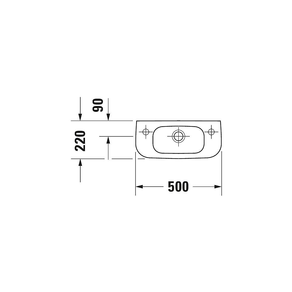 Duravit D-Code Handwaschbecken 220x500x135mm, Weiß Hochglanz, Rechteckig, 1 Waschpl... DURAVIT-0706500009 4021534346378 (Abb. 3)