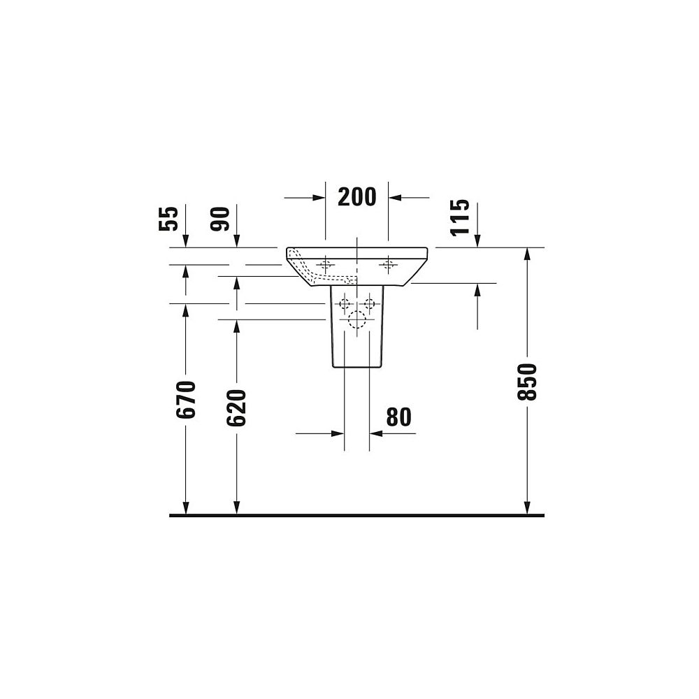 Duravit DuraStyle Handwaschbecken 335x450x115mm, Weiß Hochglanz, WonderGliss, Rech... DURAVIT-07084500001 4021534850943 (Abb. 3)