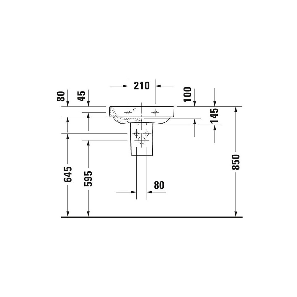 Duravit Happy D.2 Handwaschbecken 360x500x145mm, Weiß Hochglanz, Rechteckig,1 Wasch... DURAVIT-0709500000 4021534855832 (Abb. 5)