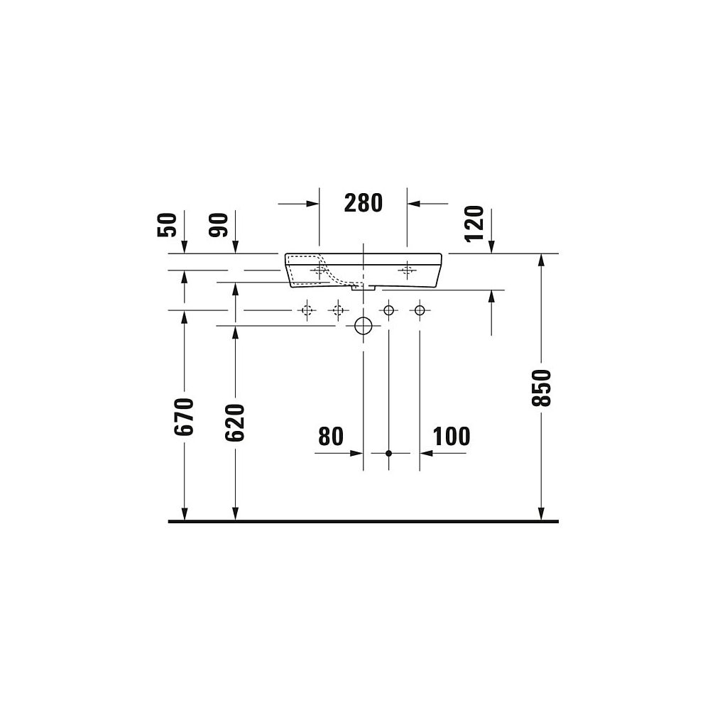 Duravit DuraStyle Handwaschbecken 220x500x120mm Weiß HG WonderGliss, Rechteckig, 1... DURAVIT-07135000081 4021534875717 (Abb. 3)