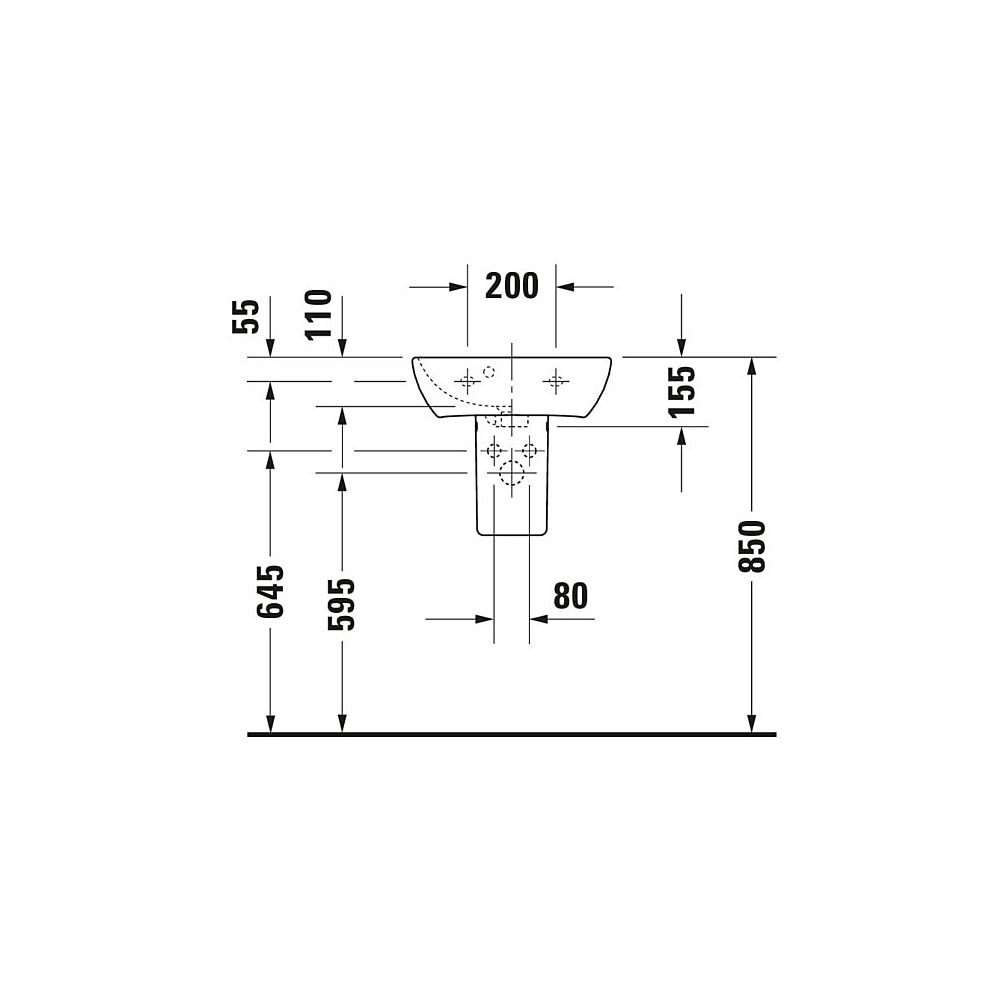 Duravit ME by Starck Handwaschbecken 320x450x155mm, Weiß Hochglanz, Rechteckig,1 W... DURAVIT-0719450000 4021534966651 (Abb. 18)