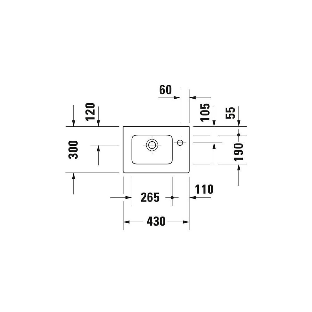 Duravit ME by Starck Handwaschbecken 300x430x150mm, Weiß Hochglanz WonderGliss re... DURAVIT-07234300001 4053424089478 (Abb. 18)