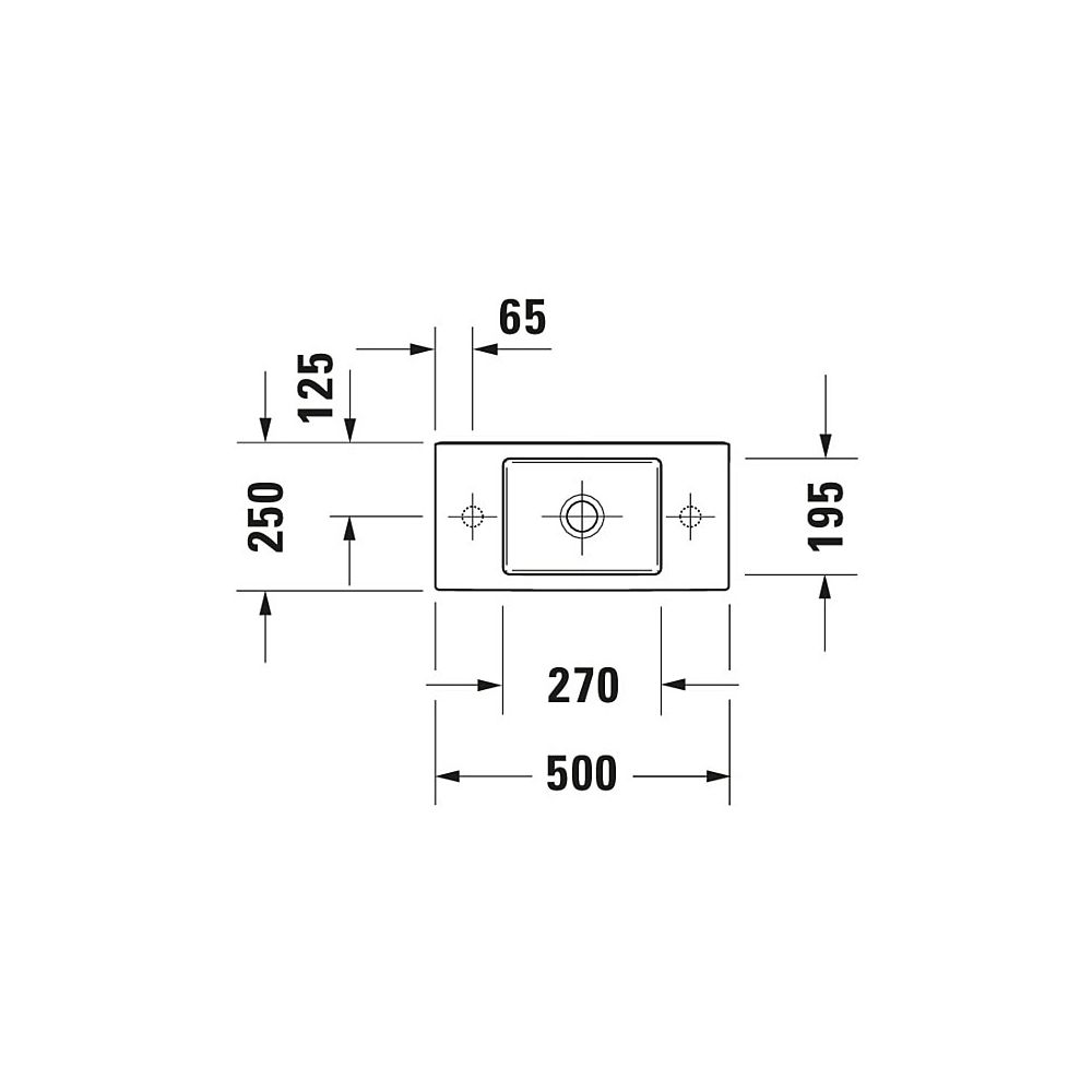 Duravit Vero Air Handwaschbecken 250x500x140mm, Weiß Hochglanz, Rechteckig, 1 Wasch... DURAVIT-0724500009 4053424180533 (Abb. 6)