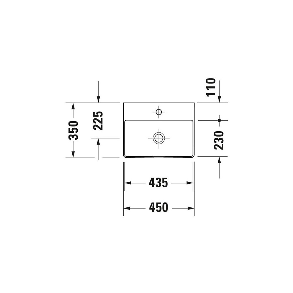 Duravit DuraSquare Handwaschbecken 350x450x140mm, Weiß Hochglanz, DuraCeram, Recht... DURAVIT-0732450041 4053424324395 (Abb. 24)