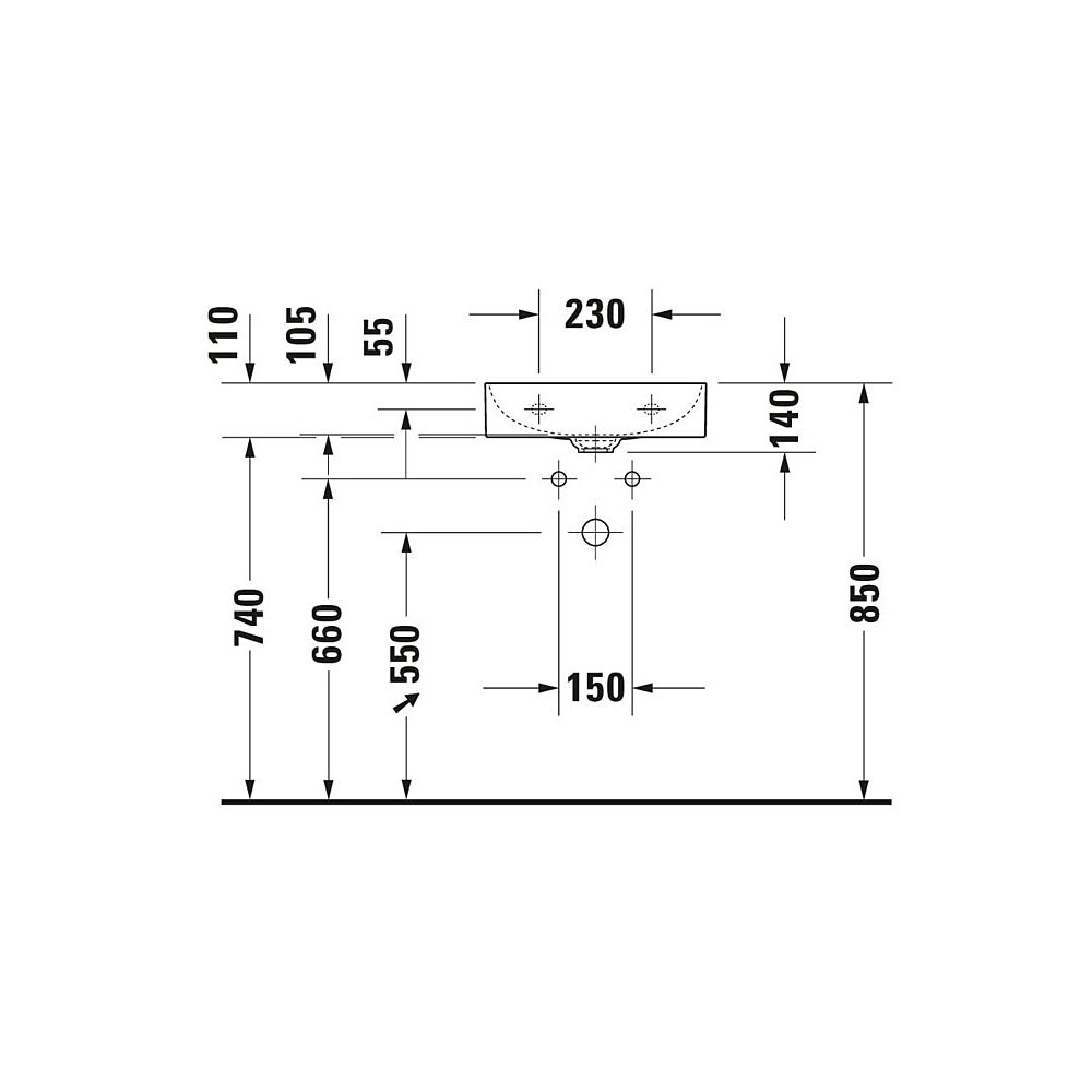Duravit DuraSquare Handwaschbecken 350x450x140mm, Weiß Hochglanz, DuraCeram, Recht... DURAVIT-0732450041 4053424324395 (Abb. 25)