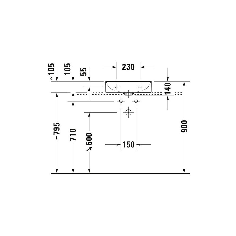Duravit DuraSquare Handwaschbecken 350x450x140mm, Weiß Hochglanz, DuraCeram, Recht... DURAVIT-0732450041 4053424324395 (Abb. 26)