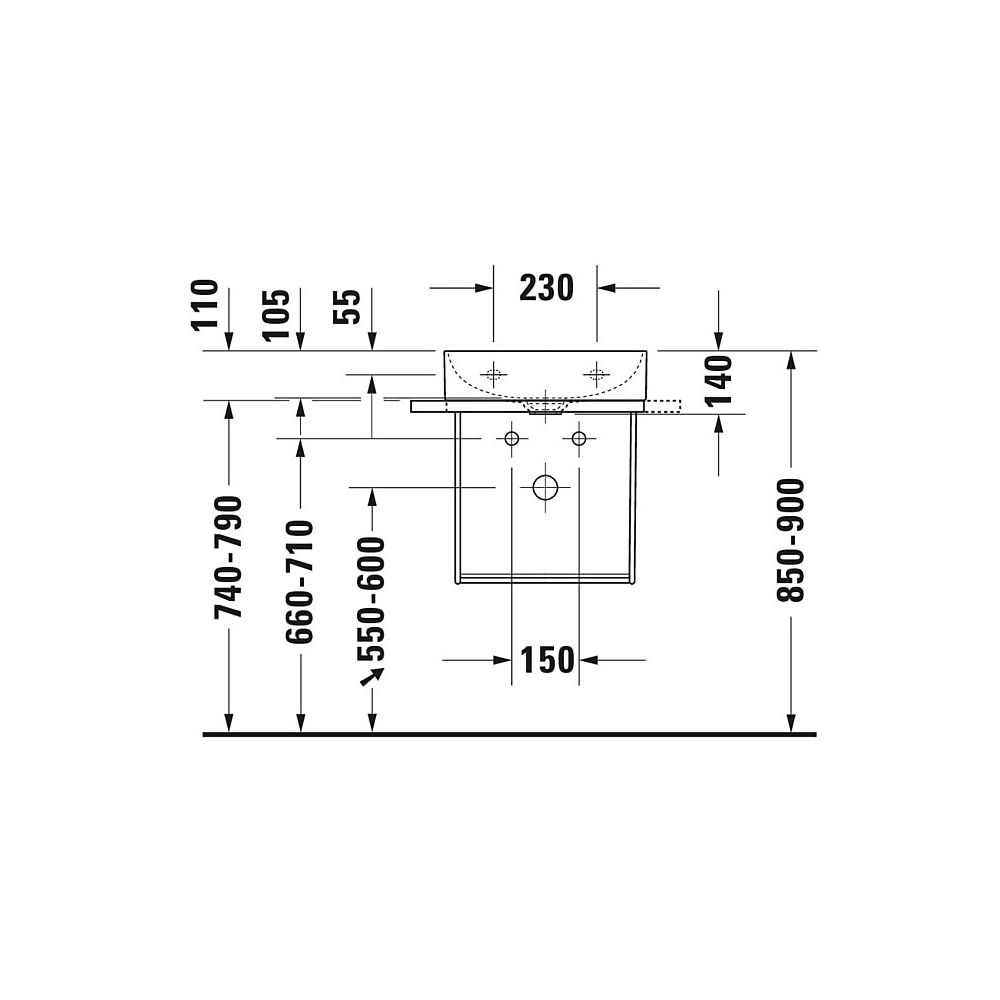 Duravit DuraSquare Metallkonsole 333x516x400mm, Mattschwarz, unter Waschtisch mit H... DURAVIT-0031104600 4053424467092 (Abb. 7)