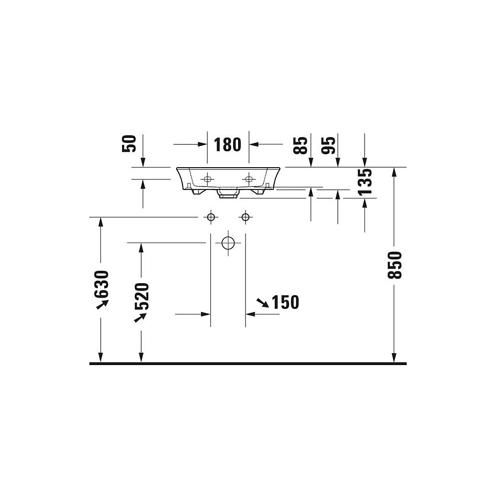 Duravit White Tulip Handwaschbecken 330x450x135mm, Weiß Hochglanz, WonderGliss, R... DURAVIT-07374500411 4063382002211 (Abb. 15)