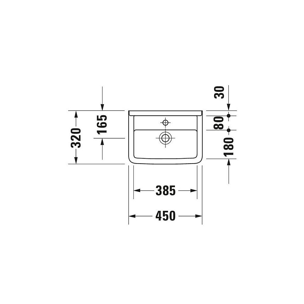 Duravit Starck 3 Handwaschbecken 320x450x155mm, Weiß Hochglanz, Rechteckig,1 Waschp... DURAVIT-0750450000 4021534223136 (Abb. 3)