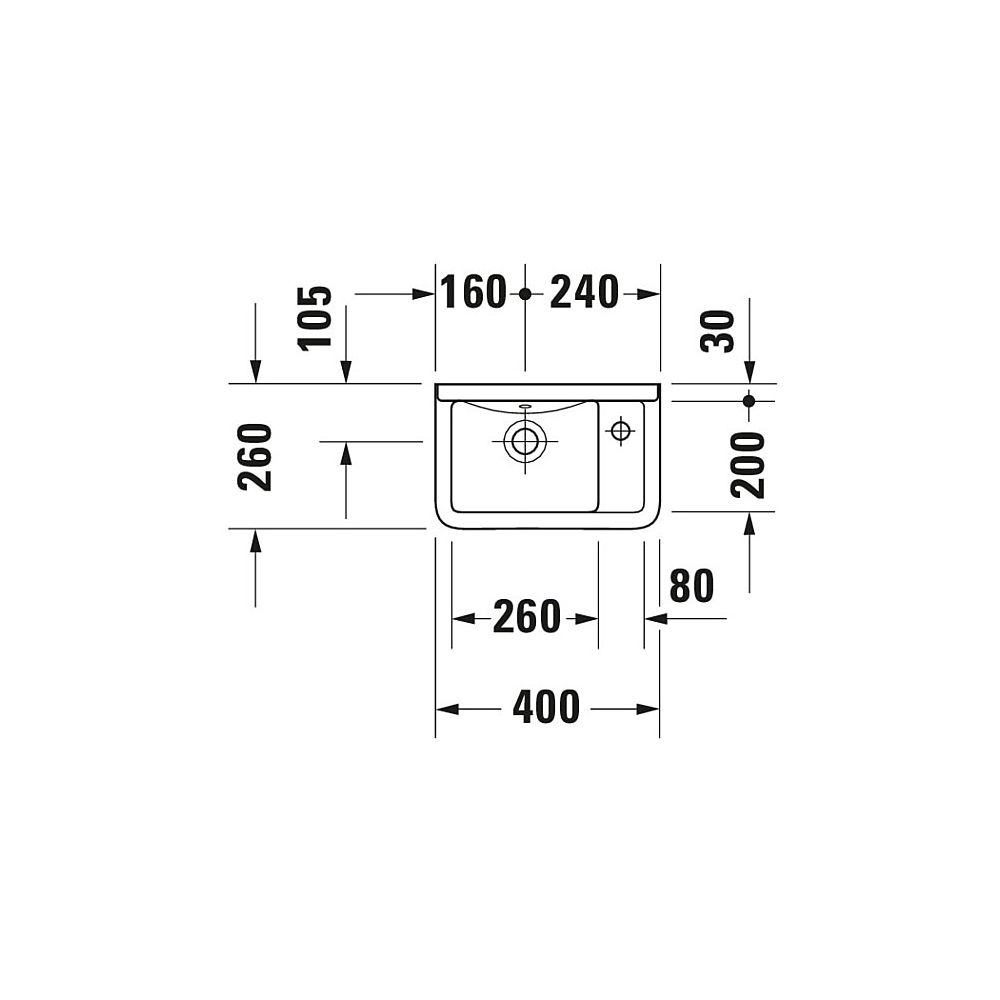 Duravit Starck 3 Handwaschbecken 260x400x165mm, Weiß Hochglanz, Rechteckig, 1 Wasch... DURAVIT-0751400000 4021534536243 (Abb. 3)