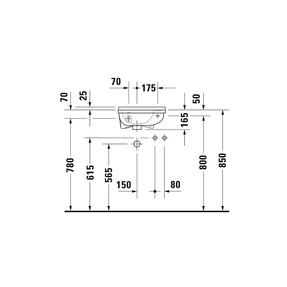 Duravit Starck 3 Handwaschbecken 260x400x165mm, Weiß Hochglanz, Rechteckig, 1 Wasch... DURAVIT-0751400000 4021534536243 (Abb. 4)