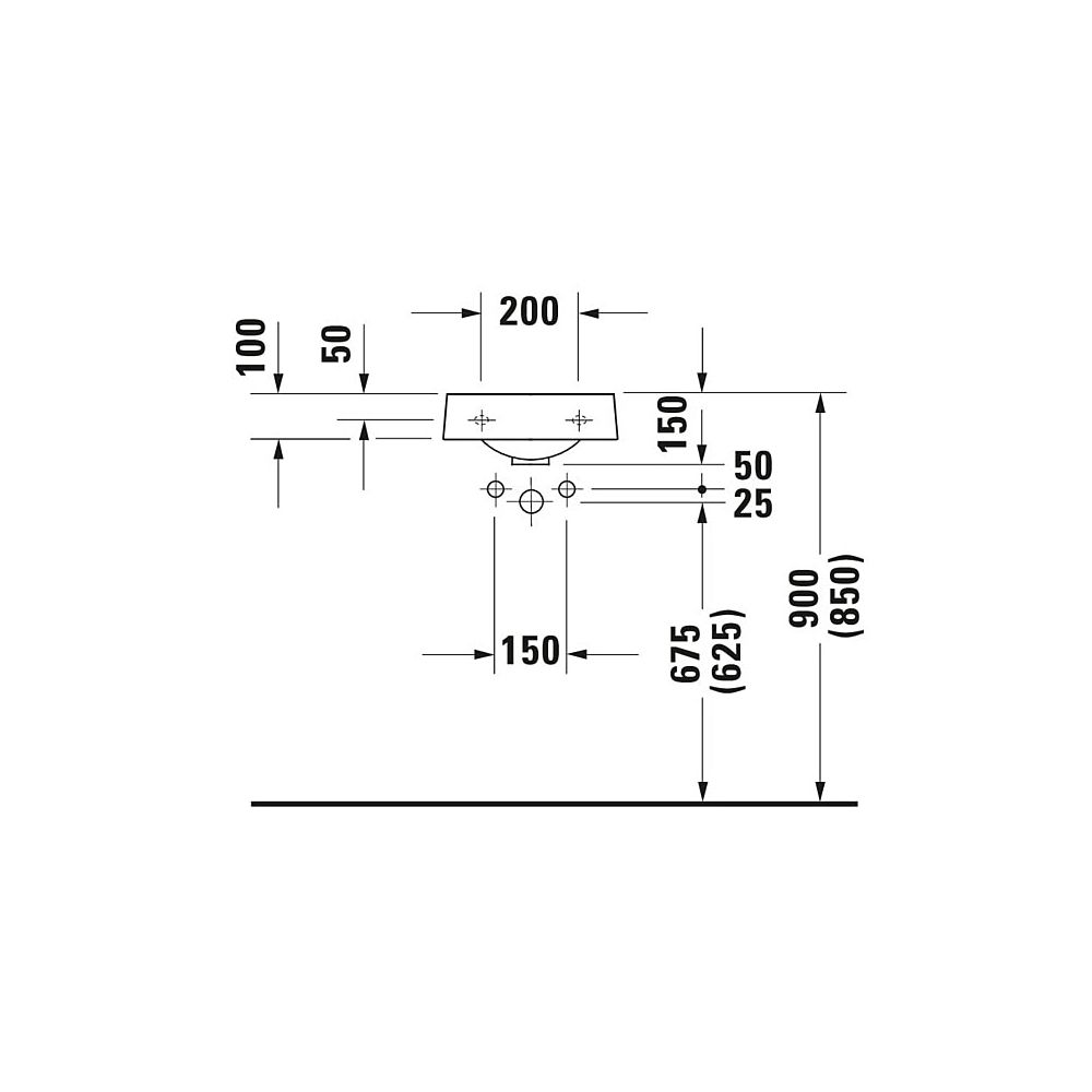 Duravit Architec Handwaschbecken 380x360x150mm, Weiß Hochglanz, Halbrund, 1 Waschpl... DURAVIT-0766350009 4021534254550 (Abb. 3)