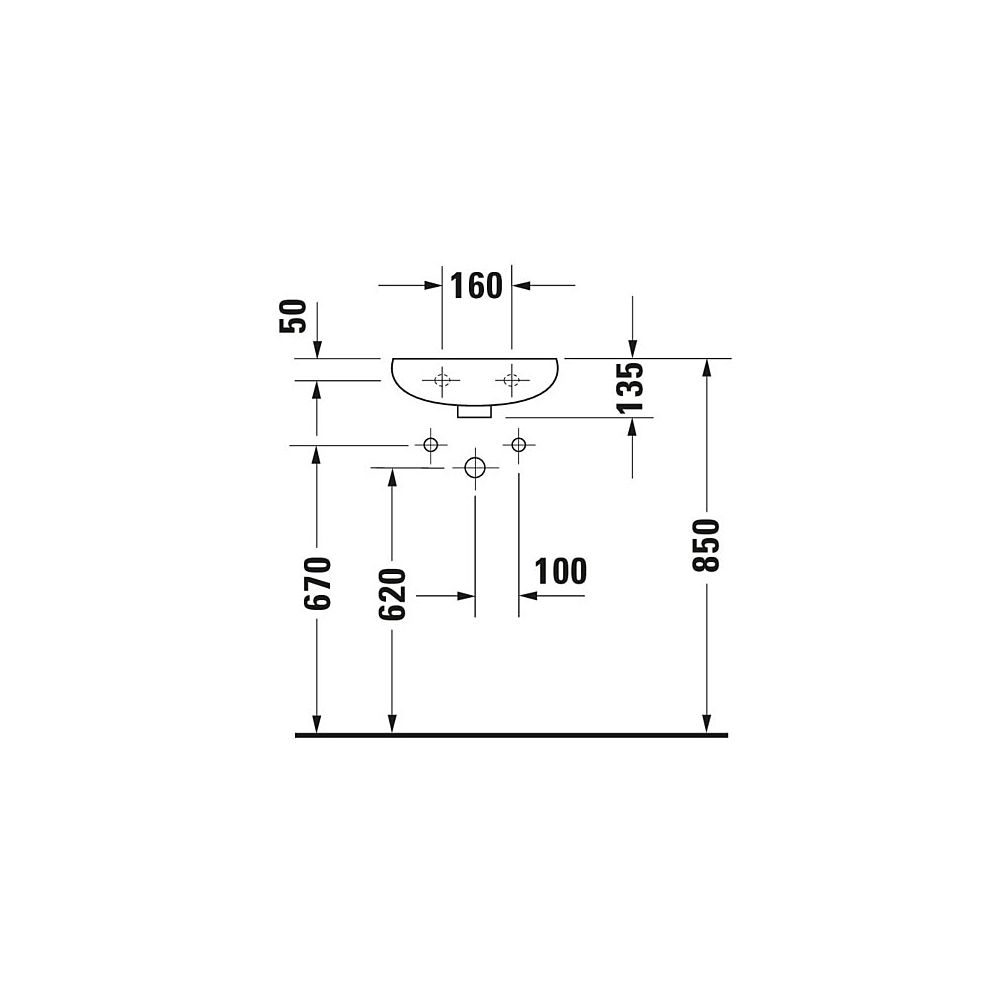 Duravit Design Classics Handwaschbecken 265x365x135mm Weiß Hochglanz, Halbrund, 1 W... DURAVIT-0797350000 4021534102196 (Abb. 4)