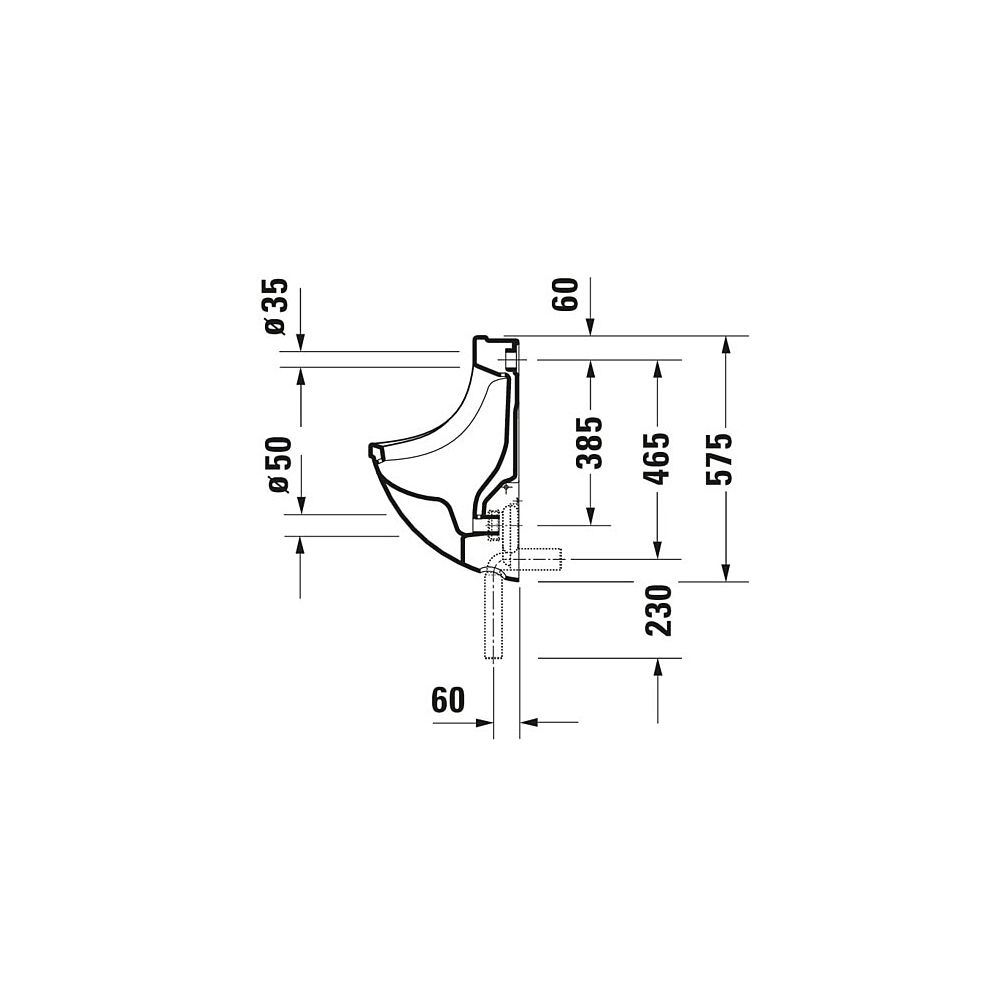 Duravit Starck 3 Urinal 350x330x575mm Weiß Hochglanz HYG geschlossen, Absauger, Zul... DURAVIT-0821352000 4053424178752 (Abb. 3)