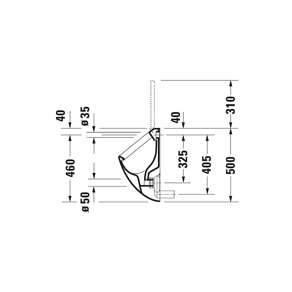 Duravit Design Classics Urinal 285x305x500mm Weiß Hochglanz geschlossen, Absauger, ... DURAVIT-0823350000 4021534278013 (Abb. 5)