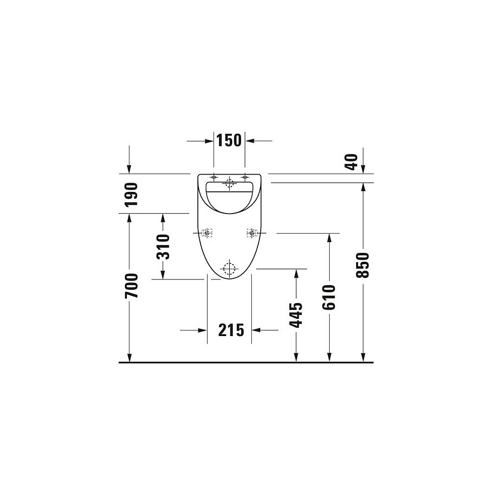 Duravit Design Classics Urinal 285x305x500mm Weiß Hochglanz geschlossen, Absauger, ... DURAVIT-0823350000 4021534278013 (Abb. 6)