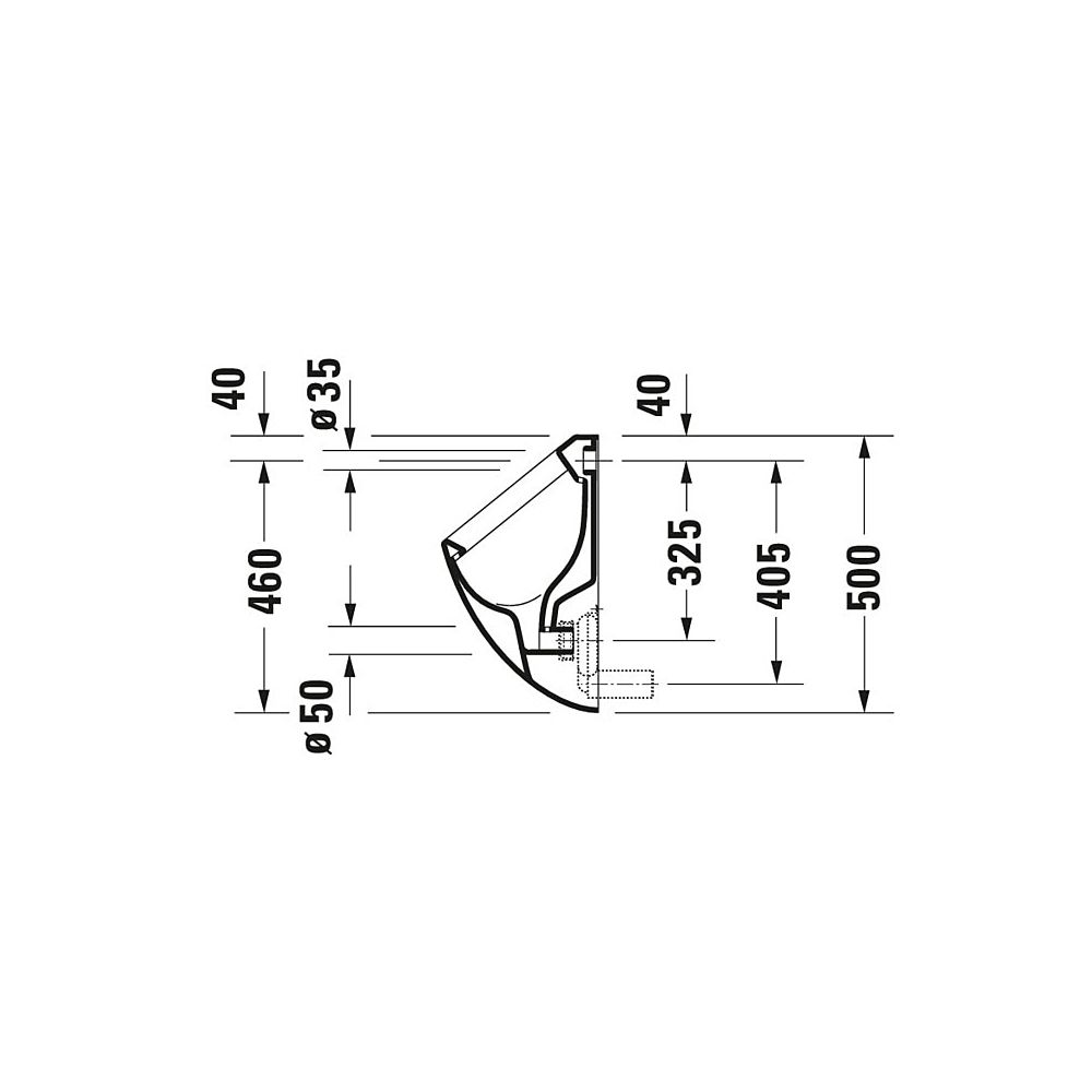 Duravit Design Classics Urinal 285x305x500mm Weiß Hochglanz geschlossen, Absauger, ... DURAVIT-0823360000 4021534278259 (Abb. 5)