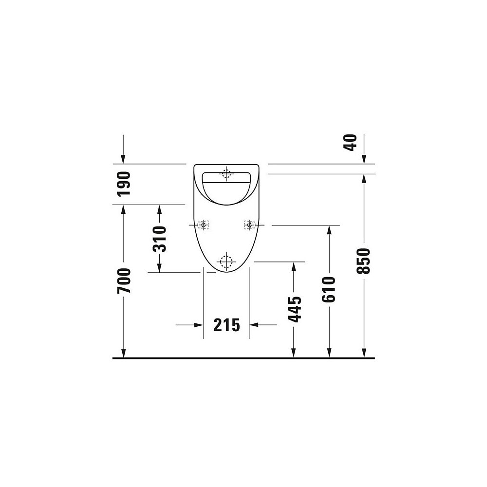 Duravit Design Classics Urinal 285x305x500mm Weiß Hochglanz geschlossen, Absauger, ... DURAVIT-0823360000 4021534278259 (Abb. 6)