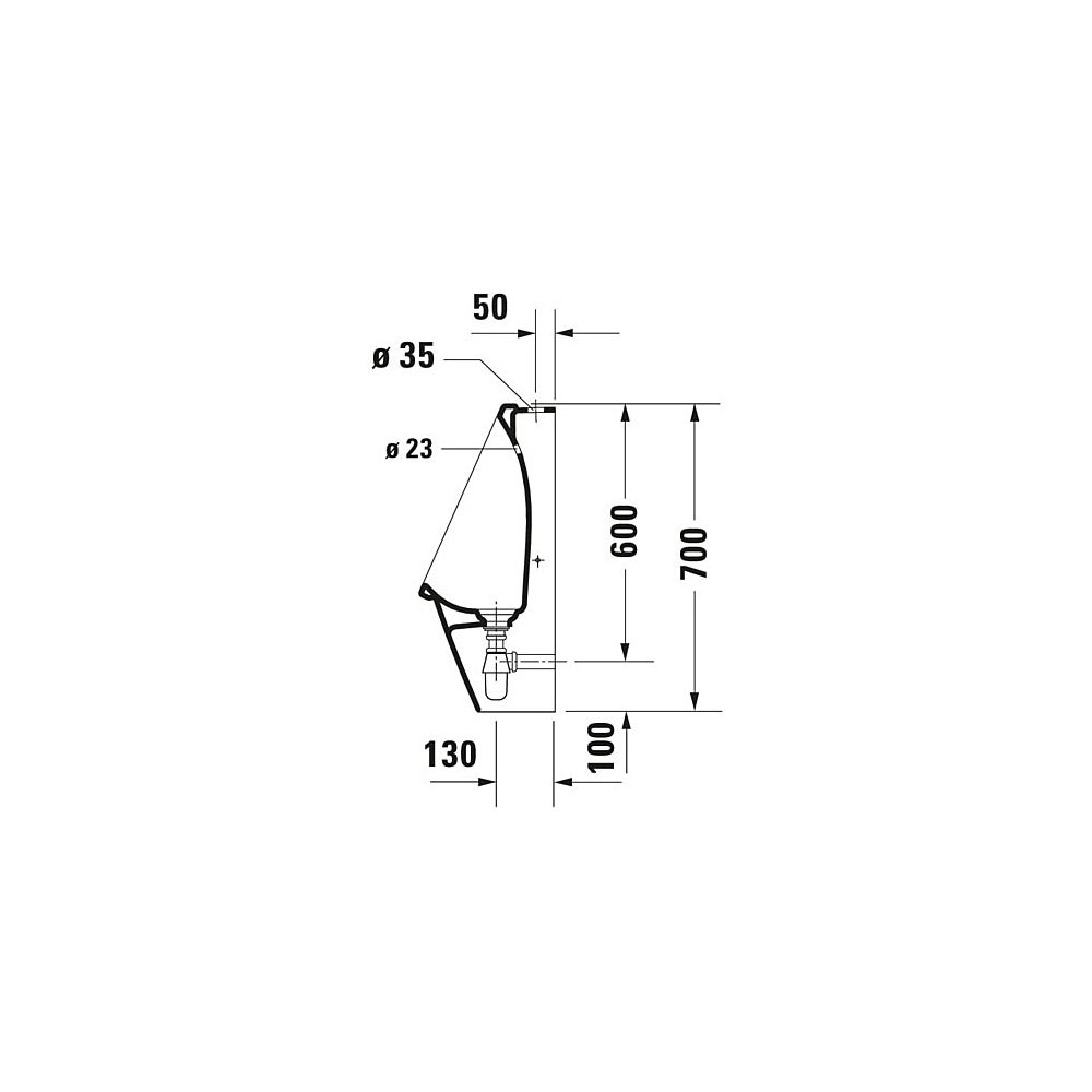 Duravit Starck 3 Urinal 300x245x700mm Weiß Hochglanz HYG Rimless, Verdrängung, verd... DURAVIT-0826252000 4053424324951 (Abb. 3)