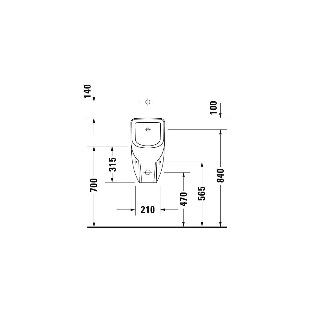 Duravit D-Code Urinal 290x305x565mm Weiß Hochglanz HYG Rimless, Verdrängung, verdec... DURAVIT-0828302000 4053424325996 (Abb. 5)