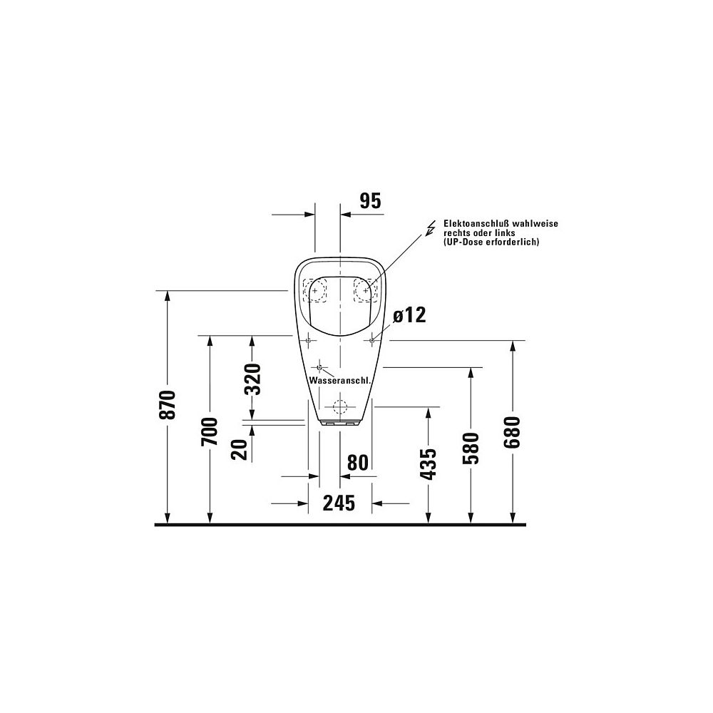 Duravit Design Classics Elektronisches Urinal 315x345x635mm, Weiß Hochglanz, Wonde... DURAVIT-08303700931 4021534639005 (Abb. 7)