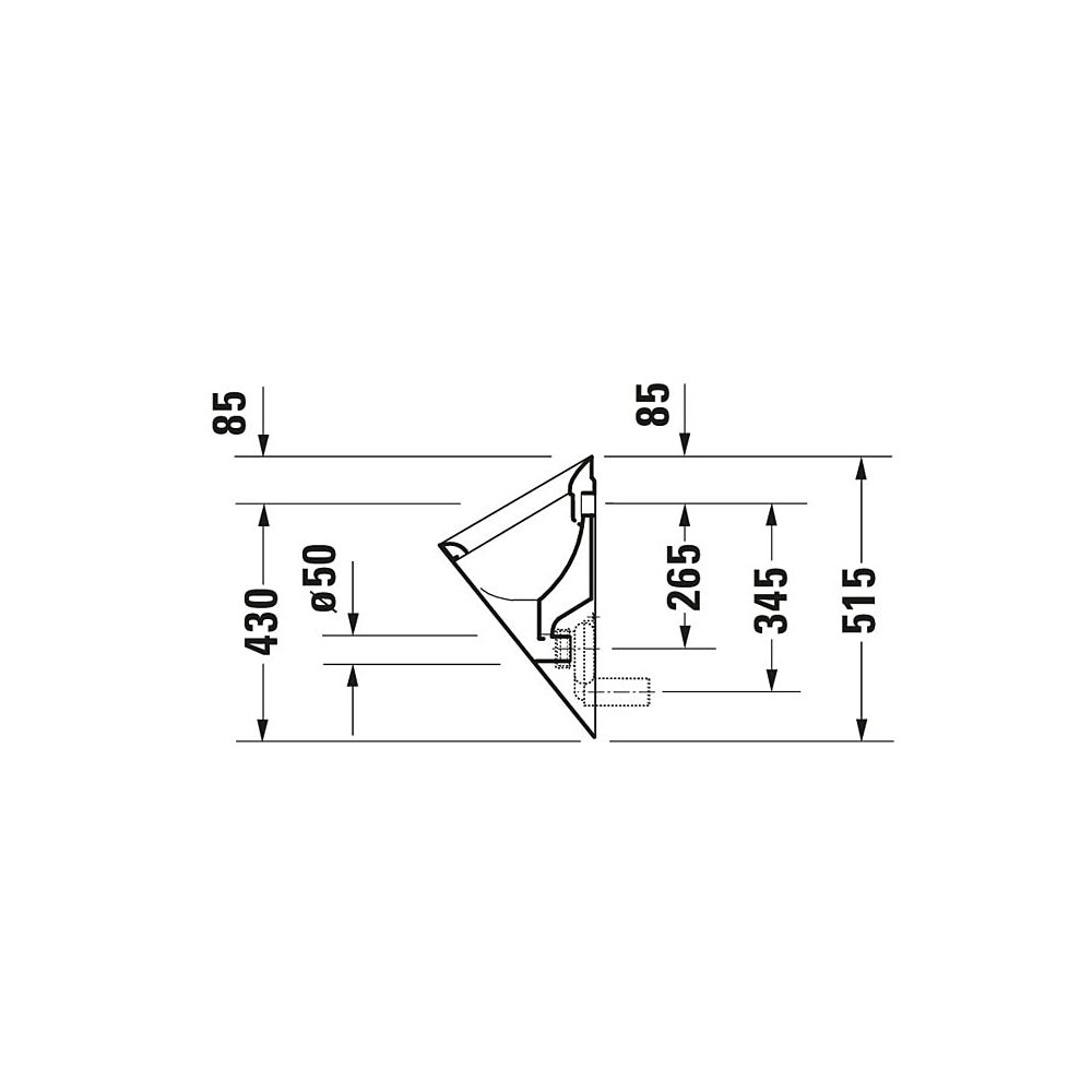 Duravit Starck 1 Urinal 285x320x515mm Weiß Hochglanz geschlossen, Absauger, Zulauf ... DURAVIT-0834320000 4021534103612 (Abb. 4)