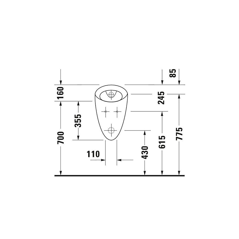 Duravit Starck 1 Urinal 285x320x515mm Weiß Hochglanz geschlossen, Absauger, Zulauf ... DURAVIT-0834320000 4021534103612 (Abb. 5)