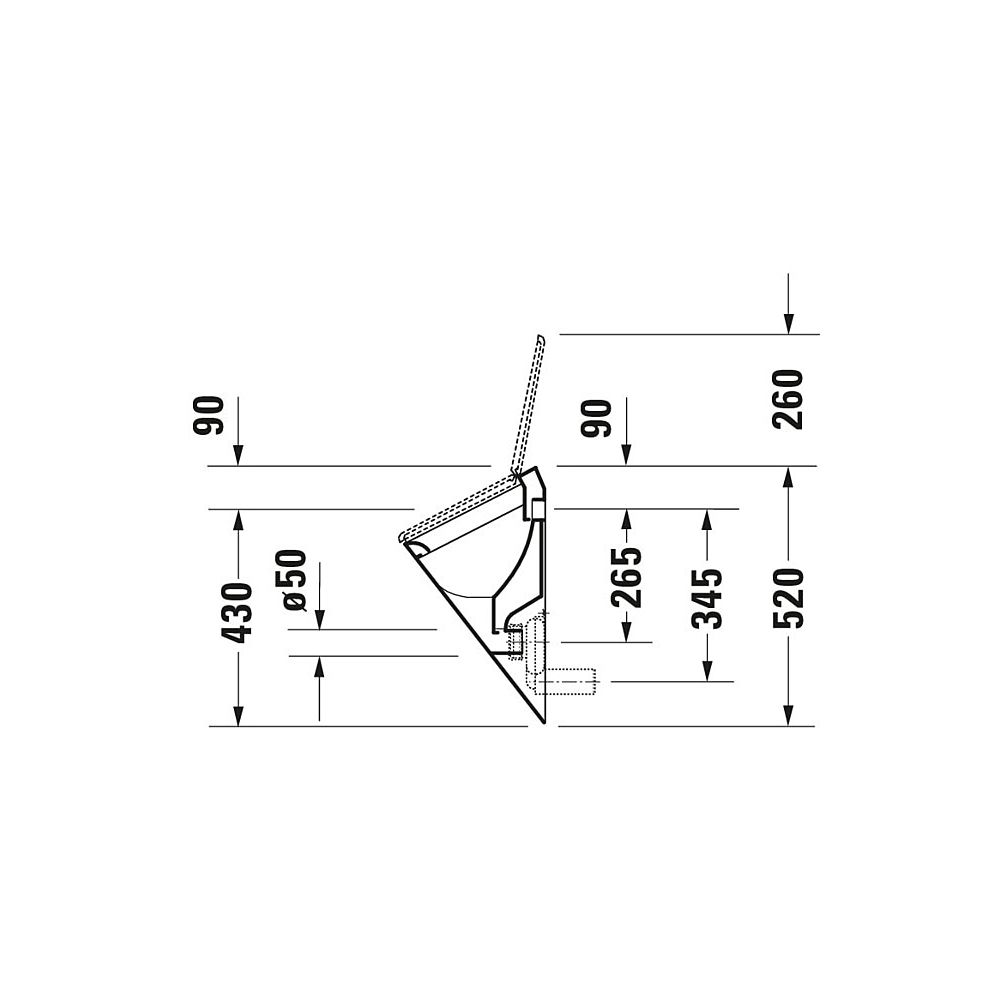 Duravit Starck 1 Urinal 285x320x520mm Weiß Hochglanz WonderGliss, geschlossen, Abs... DURAVIT-08353200001 4021534193545 (Abb. 3)