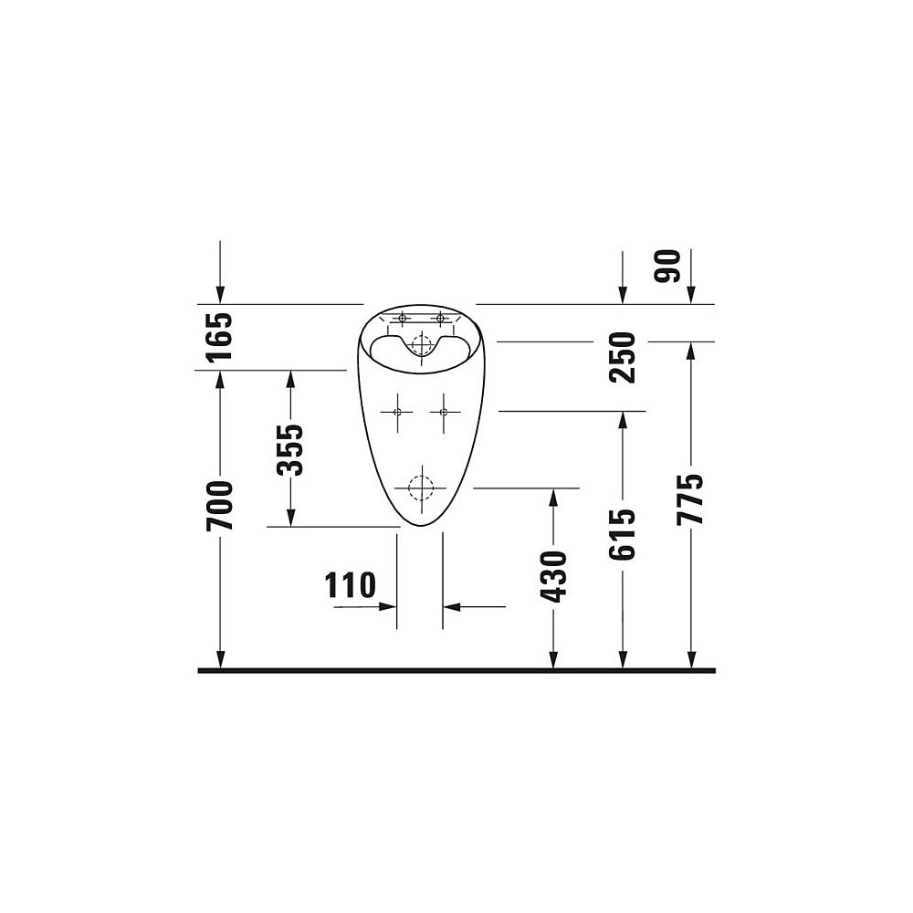 Duravit Starck 1 Urinal 285x320x520mm Weiß Hochglanz WonderGliss, geschlossen, Abs... DURAVIT-08353200001 4021534193545 (Abb. 4)