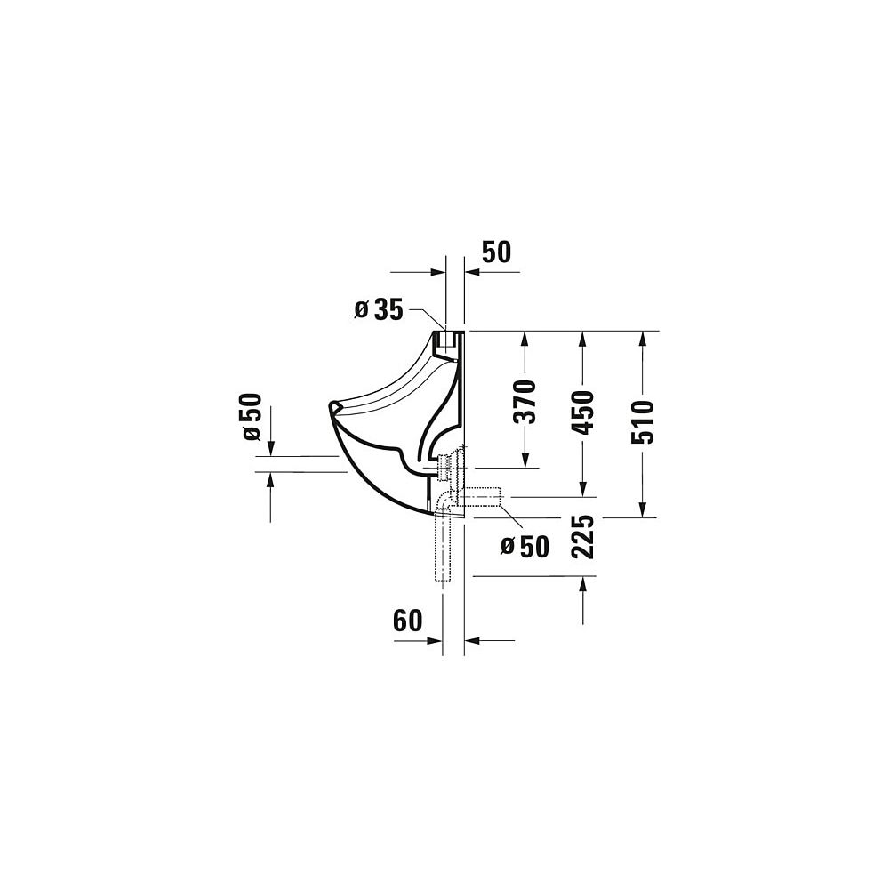Duravit Design Classics Urinal 355x360x510mm Weiß Hochglanz geschlossen, Absauger, ... DURAVIT-0850350000 4021534104688 (Abb. 3)