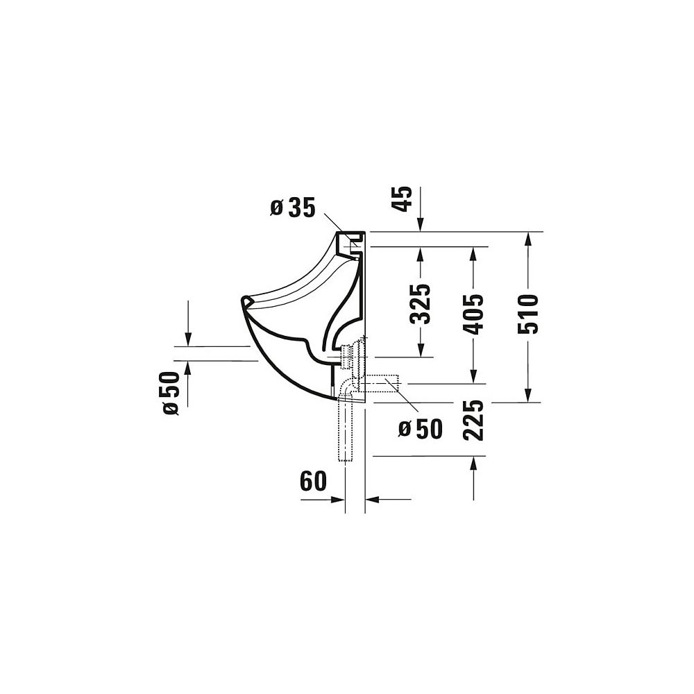 Duravit Design Classics Urinal 350x360x510mm Weiß Hochglanz geschlossen, Absauger, ... DURAVIT-0851350000 4021534104824 (Abb. 3)